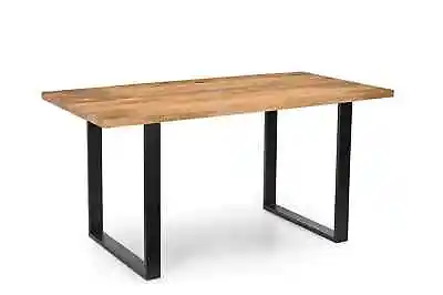 160cm Solid Mango Wood Dining Table With Black Metal Legs Modern Industrial £499 • £299