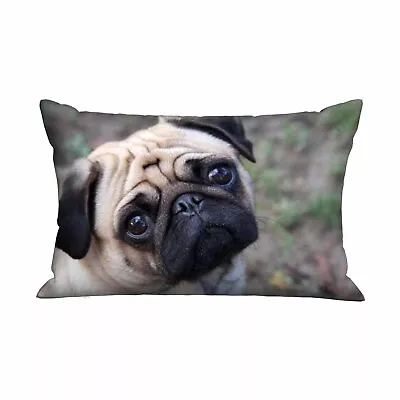 Cushion Cover Case Cute Pug DogDecorative Throw Pillow Case For Sofa Couch Be... • $17.19