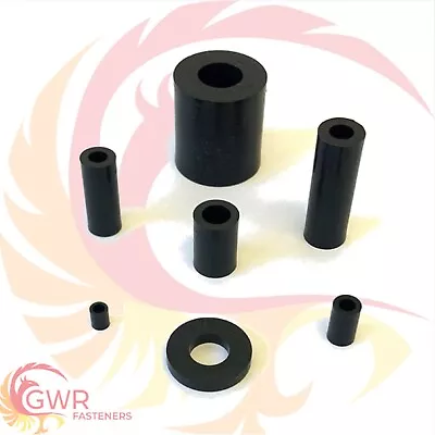 £2.66 • Buy M2 2.5 M3 M4 M5 M6 M8 M10 M12 Black Plastic Nylon Spacers Standoff Thick Washers