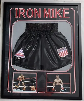 Mike Tyson Signed Autographed Framed Trunks Mike Tyson Exclusive Authentication • $499.99