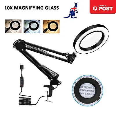 10X USB LED Light Magnifying Lamp Magnifier Desk Table Nail Beauty Tattoo Salon • $35.45