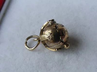 A 9CT GOLD & SILVER ARTICULATED OPENING MASONIC ORB 3.52grms • $246.26