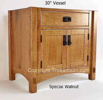 Bathroom Vanity Sink Cabinet Craftsman Mission Inspired Quarter Sawn White Oak • $1485