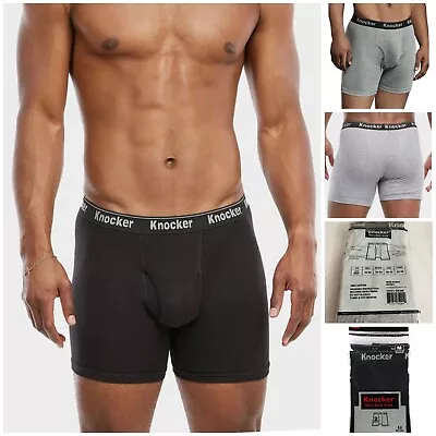 2/4/6 Pack Mens Boxer Briefs 100% Cotton Black Gray Underwear Underpants S-3XL • $9.45