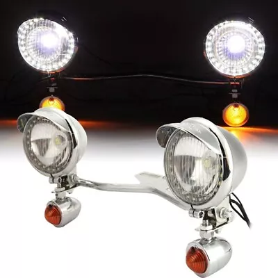 Passing Spot Fog Turn Signals Light Bar For Yamaha V Star 650 950 1100 1300 XVS • $89.99