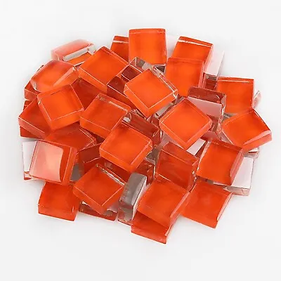 150pc 1cm X 1cm Orange Color Mosaic Tiles Mixed Round For Crafts Glass Supplies • $9.77