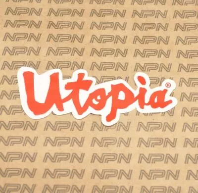 Vintage 90s Utopia Optics Decal Sticker Surf Skate Motocross MX 4  Red / Clear • $13.66