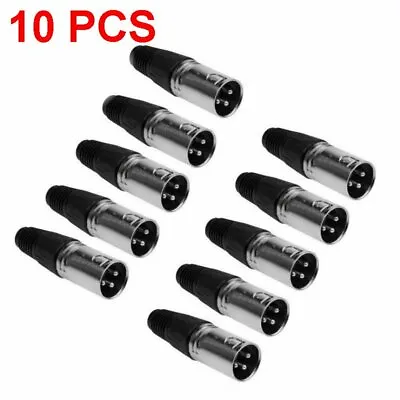 10 Pack XLR 3-Pin Male Mic Microphone Adapter Cable Audio Connector Plug End • $14.99