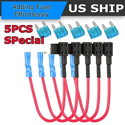 5Pcs Fuse TAP ADAPTER KIT 12V 15 Amp Car Add-a-circuit Mini ATM APM Blade Fuse • $4.95