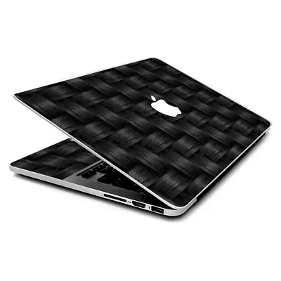 Skin Wrap For MacBook Pro 15 Inch Retina  Black Grey Carbon Fiber Weave • $16.98