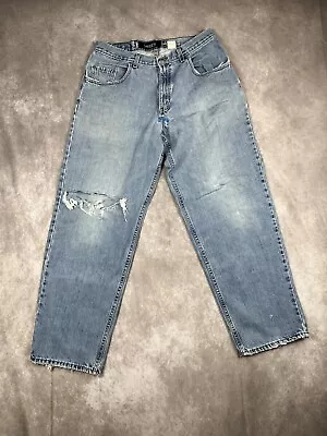 Vintage Levis Silvertab Baggy Jeans Mens 34x32 Blue Denim 90s Wide Leg • $50