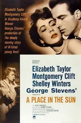 A PLACE IN THE SUN Movie POSTER 27 X 40 Montgomery Clift Elizabeth Taylor A • $24.95