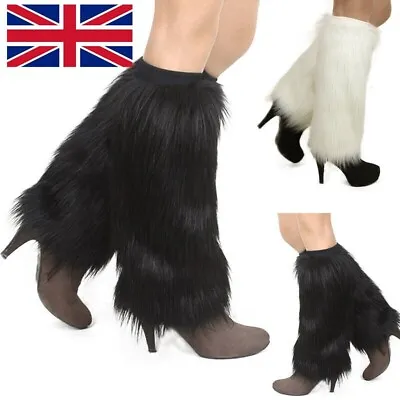 £8.99 • Buy Ladies Fashion Boot Cuff Fluffy Soft Furry Faux Fur Leg Warmer Boot Toppers 40cm