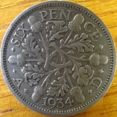 £2.49 • Buy 1934 King George V Sixpence 6d Tanner Great Condition 