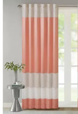 Amherst Polyoni Pintuck Window Curtain Coral 84  Panel Madison PARK • $24.99