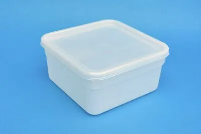 2 Litre Square Ice Cream Tub And Lid/Plastic Food Storage Container 180x180x90mm • £17.99