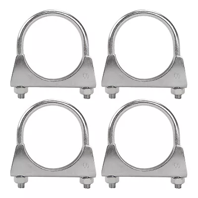 4 Pack 2.25  Exhaust Muffler Clamp 2 1/4  U-Bolt Saddle Style For 2-1/4 Pipe OEM • $18.88