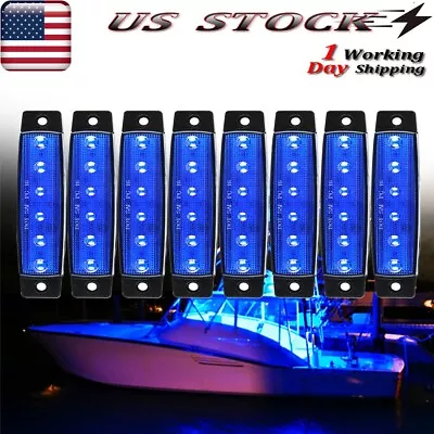 8Pcs LED Marine Boat Deck Courtesy Light Interior 12V Transom Cockp Lights • $13.98