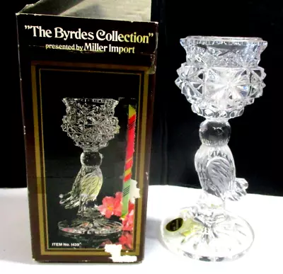 Vintage Hofbauer Crystal Byrdes 7  German Figural Bird Candlestick Votive Holder • $16.99