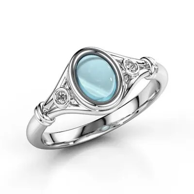 Fashion Women's Wedding Ring 925 Silver Filled Jewelry Moonstone Ring Sz 6-10 • $2.59