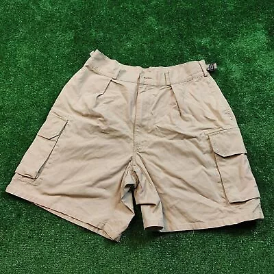 Vintage Ralph Lauren Shorts Adult 33 Cargo Pockets Beige Safari Lightweight Mens • £22.57