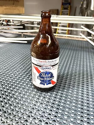 Pabst Blue Ribbon Beer 32oz Quart Beer Bottle Vermont DepositNewarkNJ. • $20