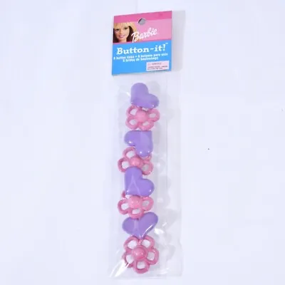 Daisy Kingdom Barbie Buttons Vintage 90s Purple Hearts And Pink Flowers • $4