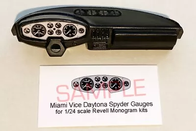 MIAMI VICE DAYTONA SPYDER GAUGE FACES For 1/24 REVELL MONOGRAM Kits—PLEASE READ • $2.99