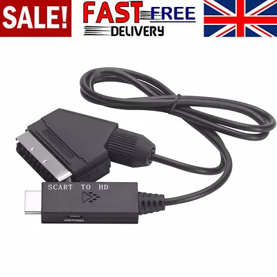 SCART To HDMI Converter Cable SCART HDMI OLD DVD TO HD TV Video Adapter Lead UK • £7.15
