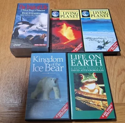 BBC Wildlife VHS David Attenborough Living Planet Life On Earth Trials Of Life • £10