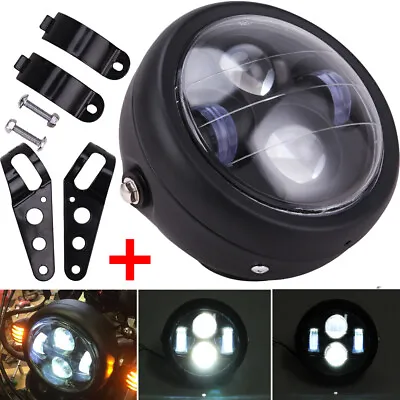 6.5'' Motorcycle LED Headlight W/ Bracket Universal For Harley Bobber Cafe Racer • $36.61