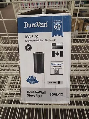 DuraVent DVL 6DVL-12 6-Inch Galvanized Steel Double Wall Stove Pipe Black (H4)  • $39.99