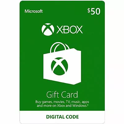 XBOX Live US Gift Card USD 50 • $60