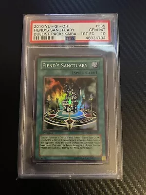 Fiend’s Sanctuary 1st Edition Duelist Pack Kaiba Psa 10 Pop 1! • $149.99