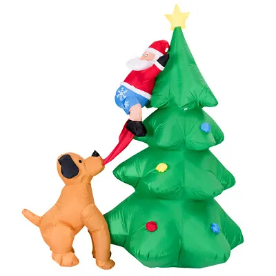 £39.79 • Buy Inflatable Light Up Christmas Tree W/Funny Dog & Christmas Claus Waterproof 