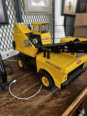 Vintage Tonka Yellow Metal  1970 CRANE Cab Truck Good Condition 18” AS IS #3940 • $149