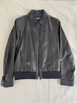 Wardrobe Sale! Dolce Gabbana D&G Classic Men’s Black Leather Bomber Jacket • £149