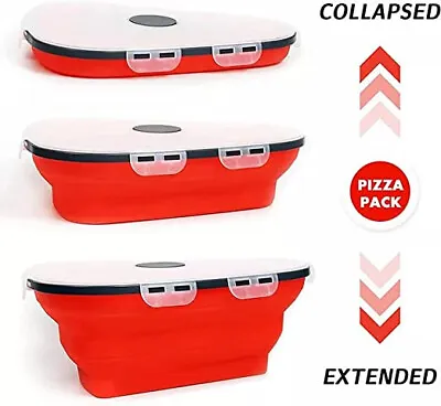 $11.37 • Buy Pizza Pack Container Red And Black Collapsible. Trending Item