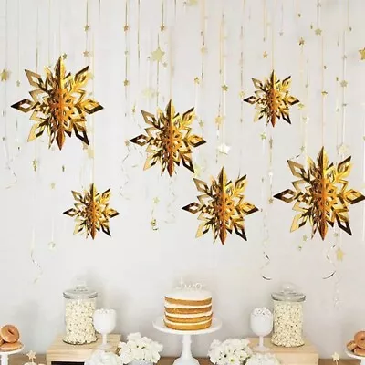 6pcs Snowflake Ornaments Christmas Decorations Tree Hanging Party Home Decor DIY • $12.43