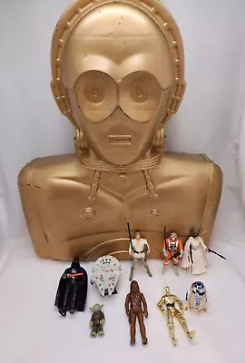 Vintage Kenner Star Wars C-3PO Carrying Case W/9 Action Figures Vint • $99.99