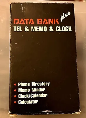 Vintage Data Bank Plus DB50F Tel Memo Clock Pocket Size • $6.99