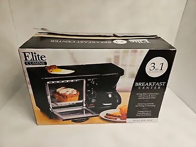 Elite Cuisine 3-in-1 Breakfast Center COFFEE MAKER TOASTER OVEN GRIDDLE EBK-200B • $27.99