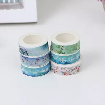  6 Rolls Decorative Masking Tape Sticky Paper Tapes Diary Sticker • £6.69