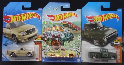 Hot Wheels Trucks 99 FORD F-150 SVT Lighting 52 Chevy Custom 56 Ford • $19.99