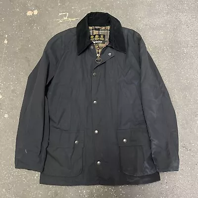 BARBOUR Border Jacket Mens Medium Cotton Lined Coat Vintage 90s • $44