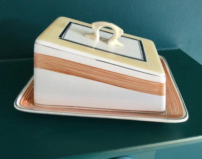 £14.50 • Buy Vintage Art Deco Solian Ware Soho Pottery  Cheese / Butter Dish Plate & Cover