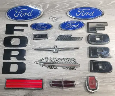 VINTAGE Lot Of Various Emblems Logos Ford Mustang Thunderbird Ornaments • $79.99