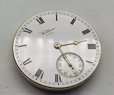 Antique Waltham U.s.a. Pocket Watch Movement Spare Only 42 Mm. /p029 • £39