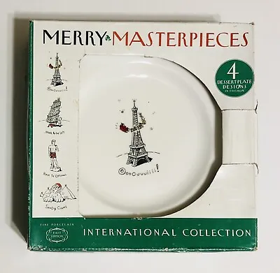 Merry Masterpieces International Collection 4 Dessert Plate Designs NEW • $22.99