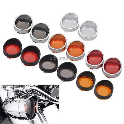 Visor-Style Turn Signal Light Blink Bezel Indicator Trim Ring W/ Len For Harley • $10.02